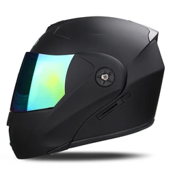 DOT Flip Up  Motorcycle Helmet Double Lens Unisex Helmet With Visor  Cross Section Helmet Safety Modular Flip Helm