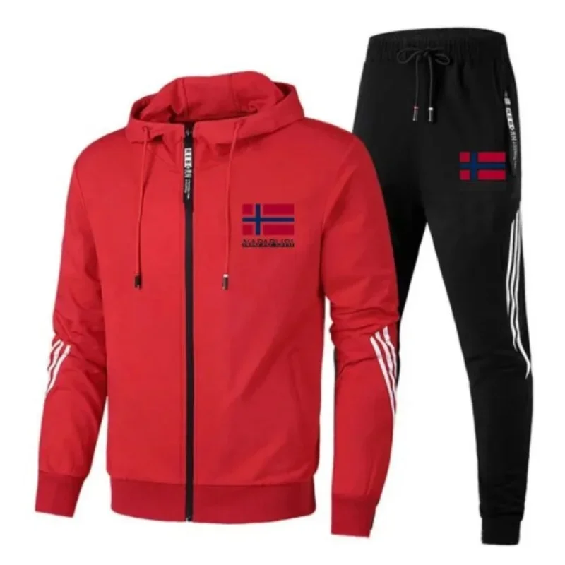Fashion Men's High Quality Sportswear Hoodie + Pants Suit male Casual Sweatshirt Set