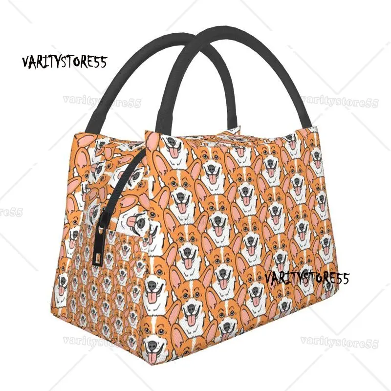 

Psychedelic Welsh Corgi Dog Pattern Insulated Lunch Bags for Women Kawaii Puppy Thermal Cooler Food Lunch Box Work Travel