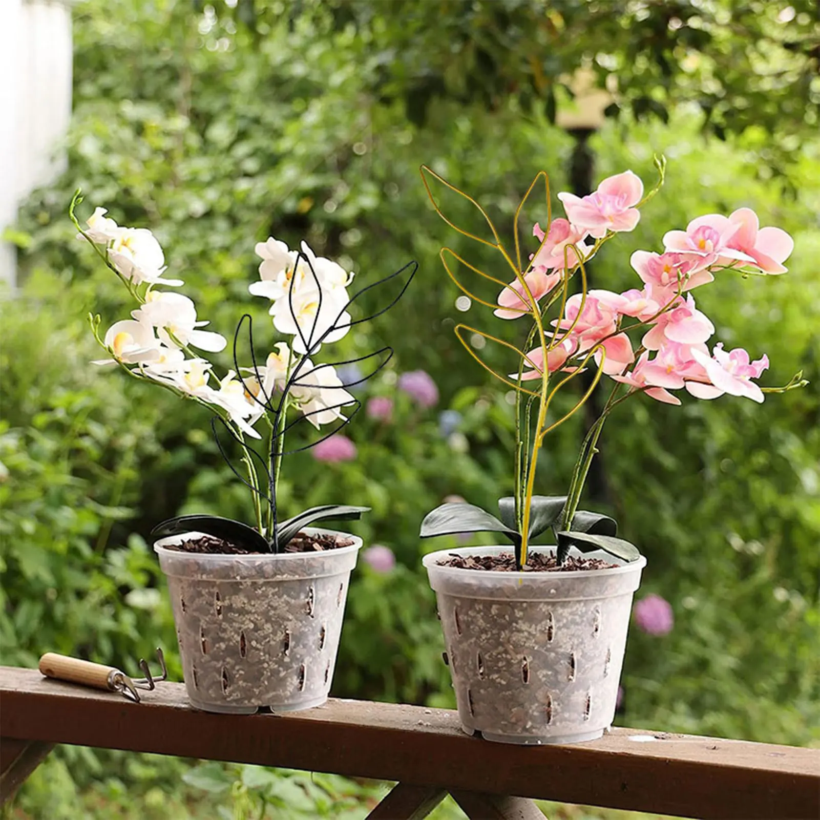 Iron Garden Plants Climbing Support Stake Metal Flower Pots Vine Stand Holder Plant Trellis Support Bracket Garden Decoration