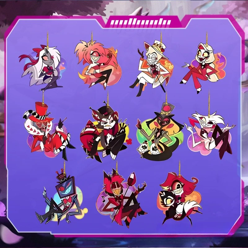 

New Hazbin Cosplay Hotel Anime Vox Acrylic Charm Car Interior Holiday Charms Halloween Party Cos Keychain Prop Birthday Gifts