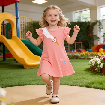 Girls Pink Ruffle Dress 1