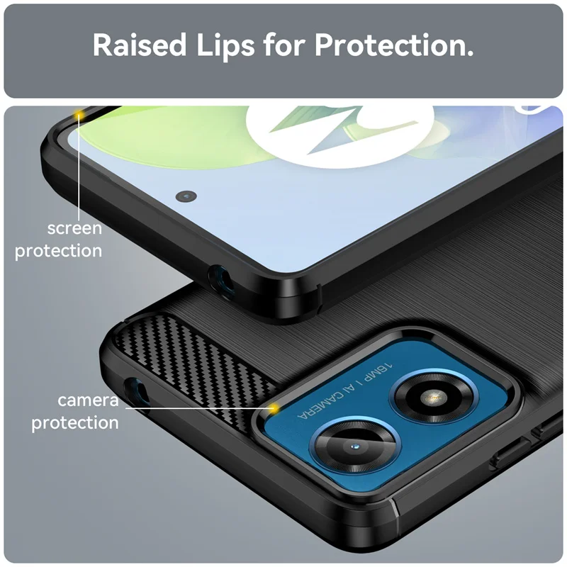 Shockproof Soft Carbon Fiber Shell Rubber Silicone Bumper Case