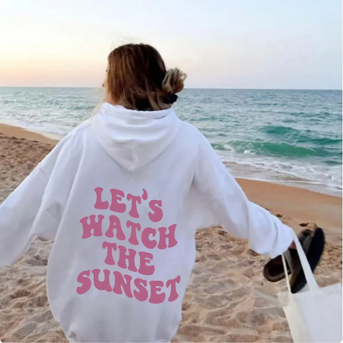 Sugarbaby Let's Watch The Sunset On Back Sweatshirt Sunset Hoodie Trendy  Aesthetic Cotton Sweater Women Outfit Drop Shipping - Hoodies u0026 Sweatshirts  - AliExpress