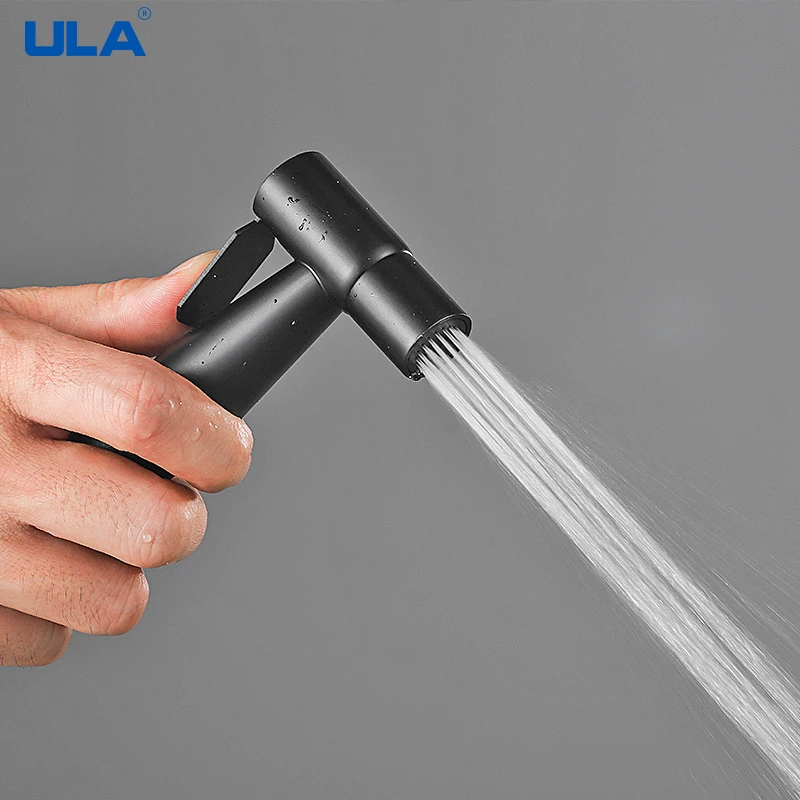 ULA Portable Bidet Sprayer Set Black Bidet faucet Stainless Steel Toilet Faucet Hot Cold Water Mixer Bathroom Shower Head 4