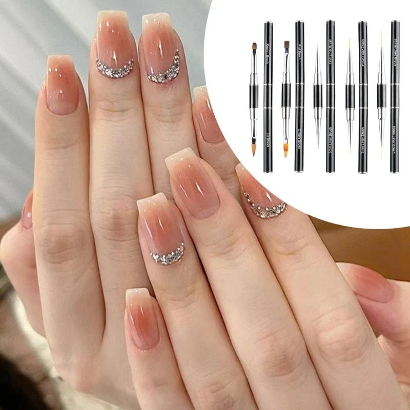 예술가와 디자이너를위한 필수 이중 기능을 갖춘 Y4NA 5Pcs 금속 공예 펜 학생 문구 미세하고 넓은 라인