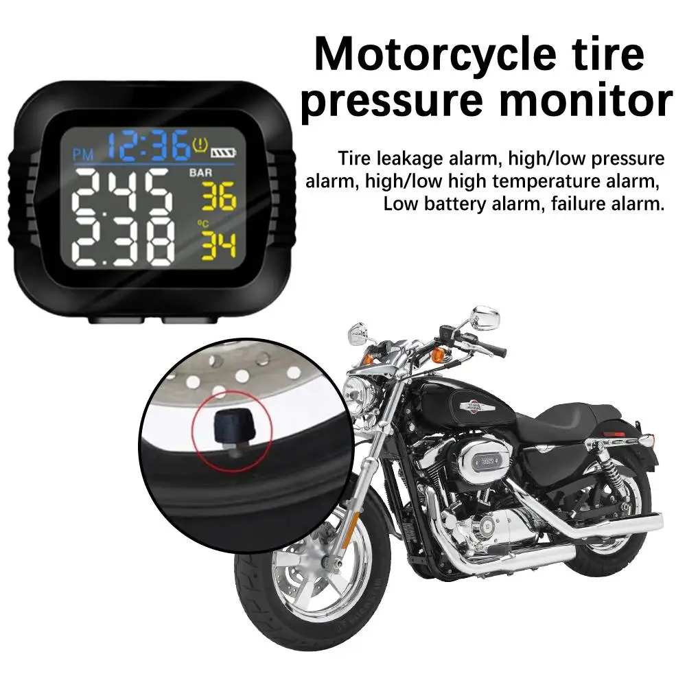

Система контроля давления в шинах мотоцикла W1O6, цифровой прибор для контроля давления в шинах, с цветным ЖК-дисплеем и сигнализацией