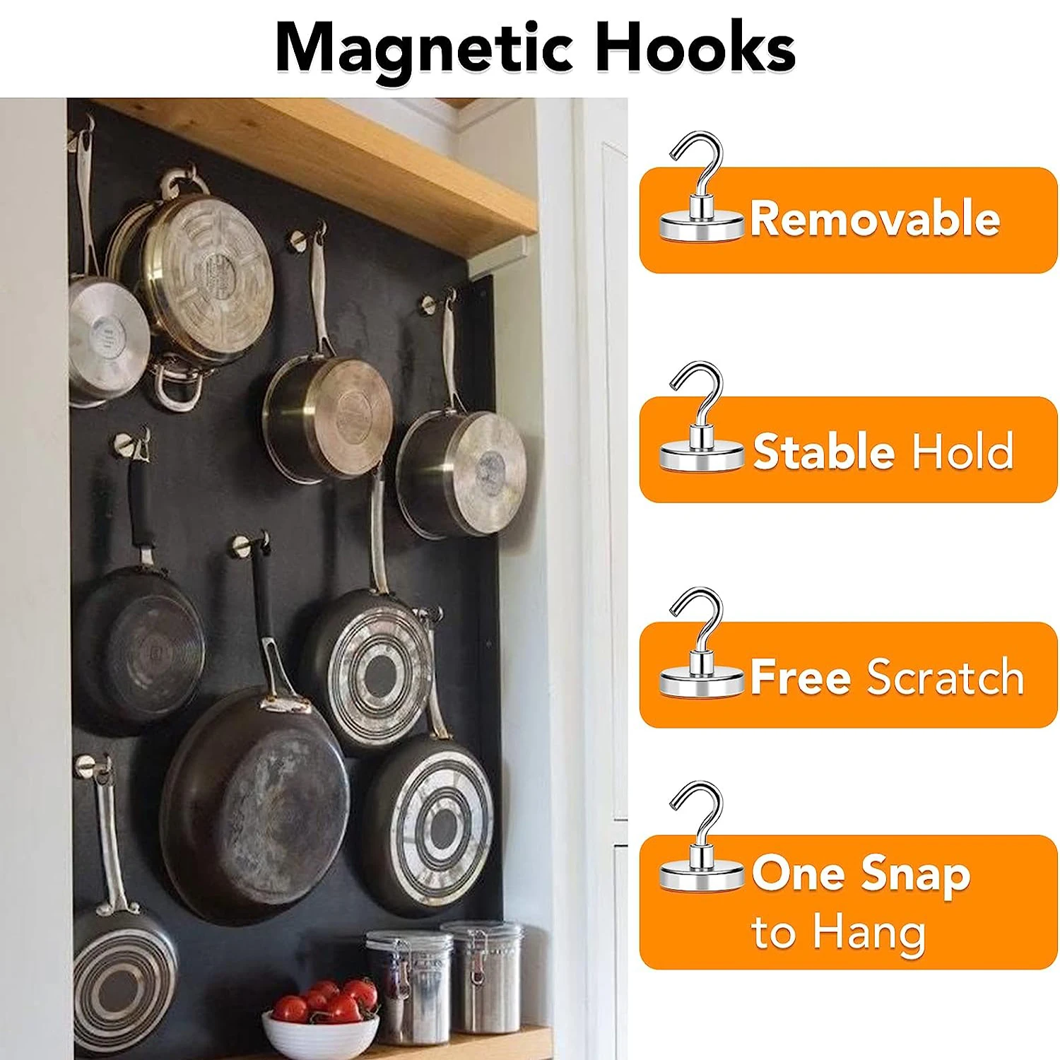 60/40/20Pcs Strong Magnet Hooks Neodymium Magnetic Hooks Heavy Duty Earth Magnets with Hook Cruise Hook Magnets for Refrigerator