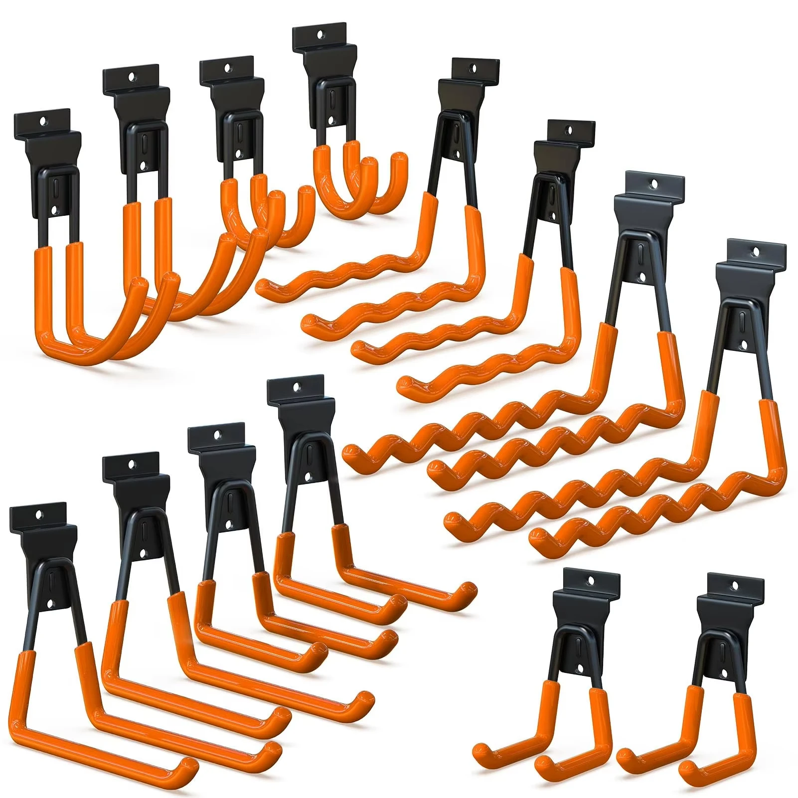 Durable Metal Wall-Mount Storage Hooks with Non-Slip Coating