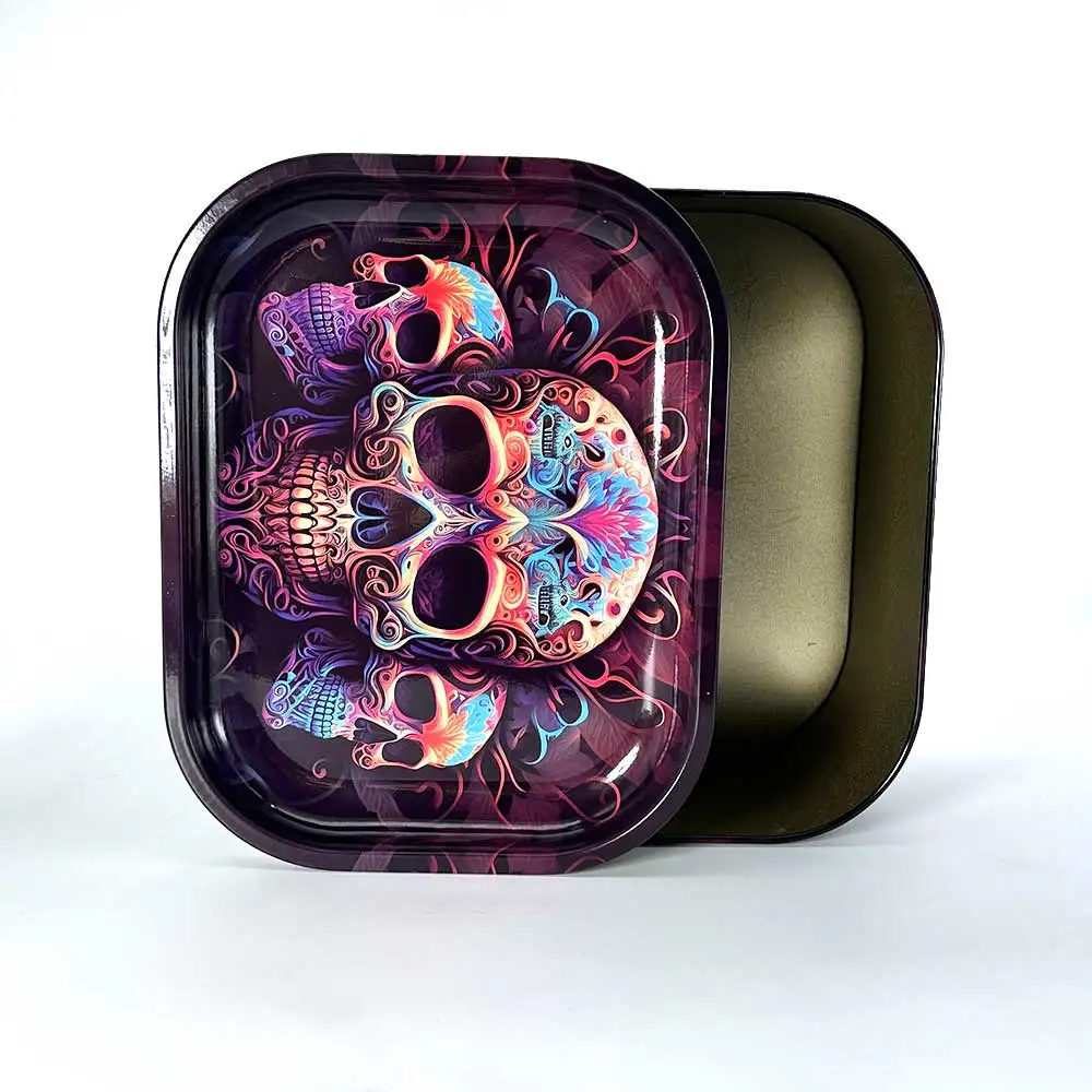 Portable Trendy Cool Metal Cigarette Storage Box, 18x14cm