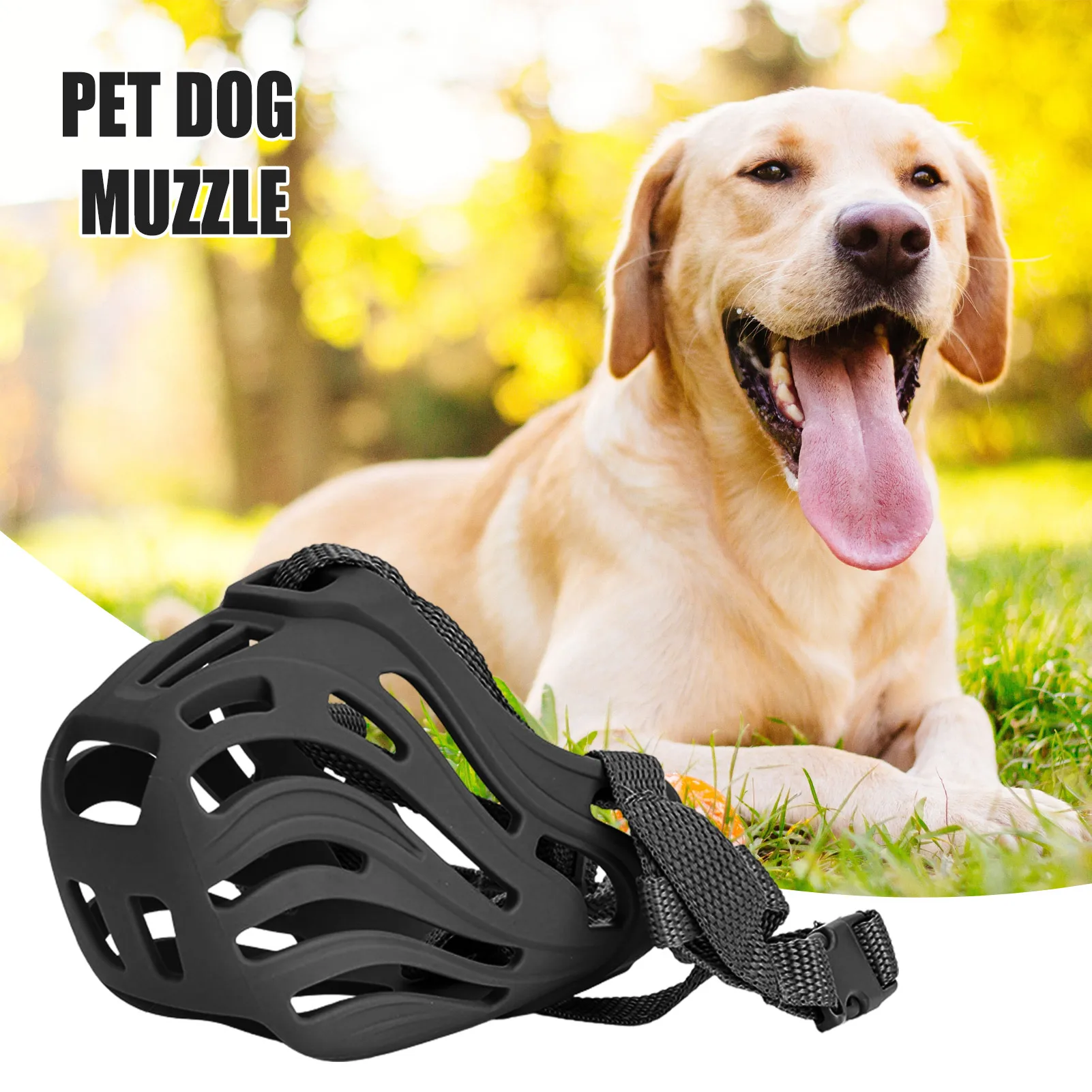 Dog Muzzle Silicone Dog Mouth Cover With Adjustable Buckle Prevent Barking Biting Chewing Pet Mouth Cover For Small Medium