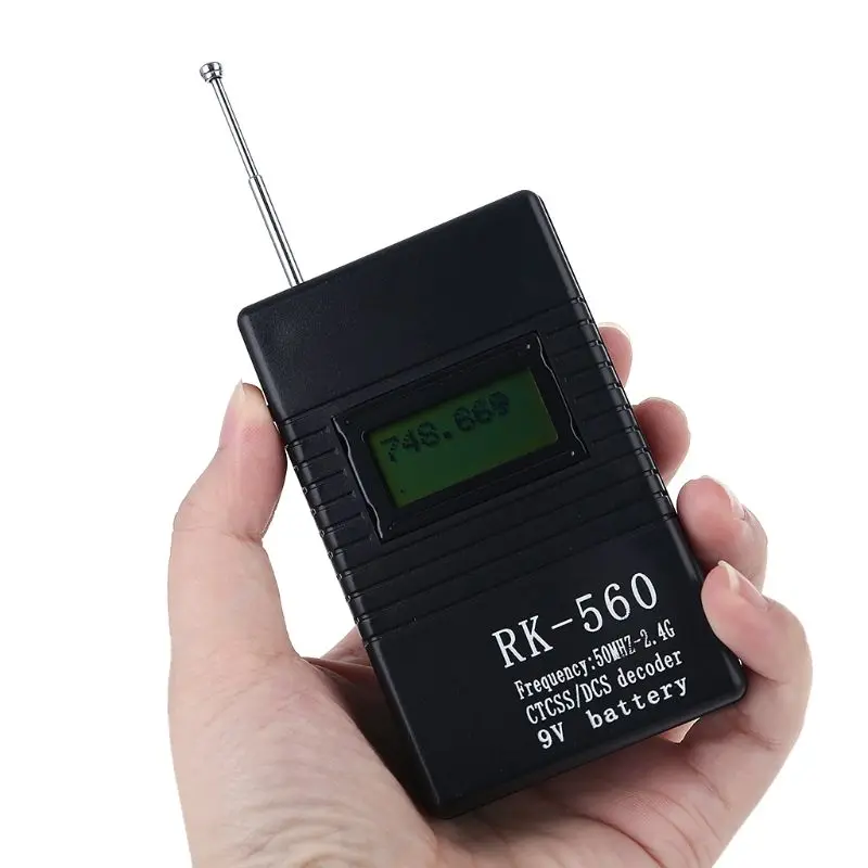 RK560 50MHz-2.4GHz Frequency Counter Meter Portable Handheld Radio Test Meter CTCSS/DCS Decoder for Two-Way Radio Walkie Talkie