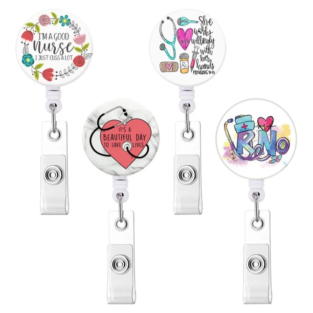 1~5PCS Retractable Pull Badge Nurse Cute Badge Reel Clip Badge