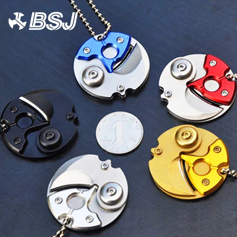 

Mini Portable Folding Blade Coin Knife Keychain Parcel Box Opener Multifunctional Self Defense EDC Tools Outdoor Pocket Knives