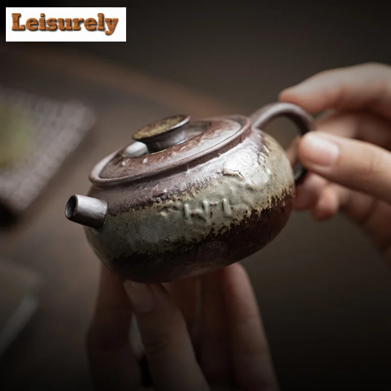 150ml Retro Old Rock Mud Teapot Vintage Tea Infuser Pot Household Tea Maker Kettle With Ball Hole Tea Services Ornaments Gifts