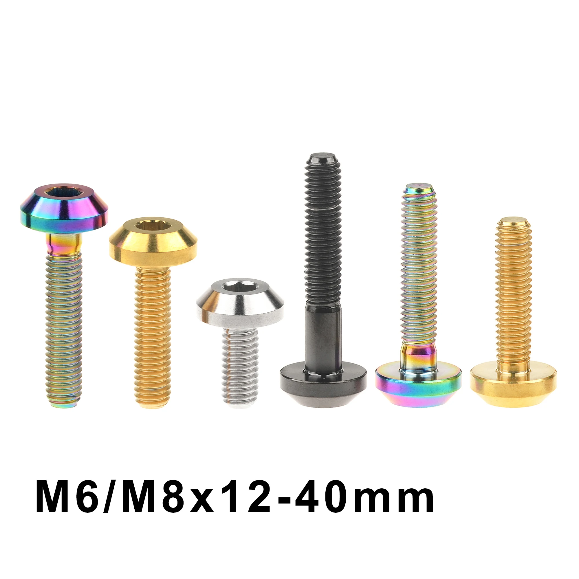 Weiqijie Titanium Bolt m6 M8x12 15 20 25 30 35 40 mm Cabeça de Soquete Hexágono para Bicicleta e Freio da Motocicleta Disco