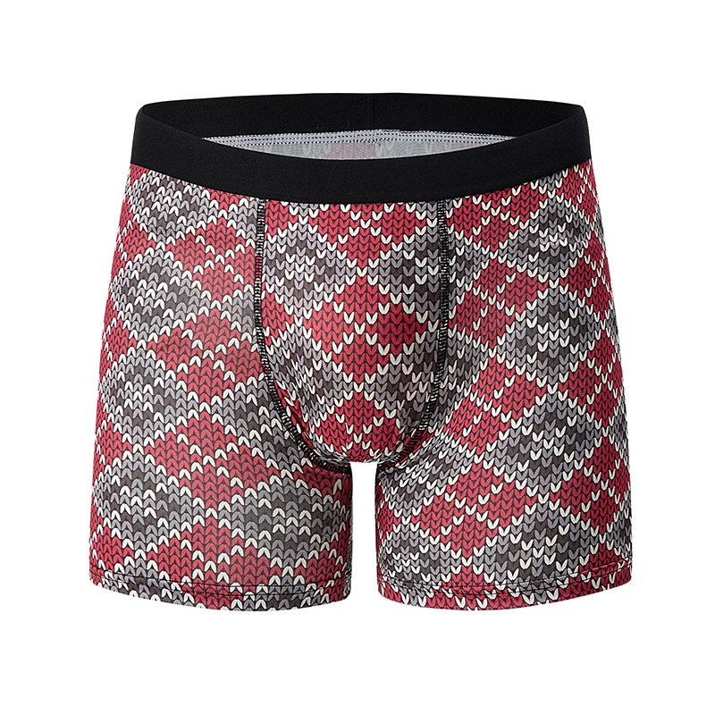 6 Pcs Parent-child Fashion Printed Underwear Men's Multi-size Long Boyshort Teenagers Comfortable And Versatile Elastic Waist S 5