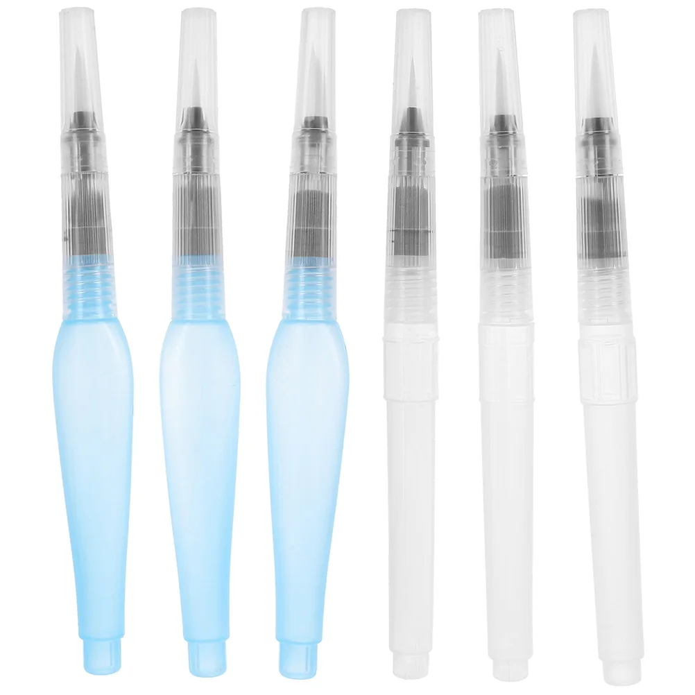 리필 가능한 수채화 펜 아트 용품, 드로잉 브러시용 빈 그림 구아슈, 6 개