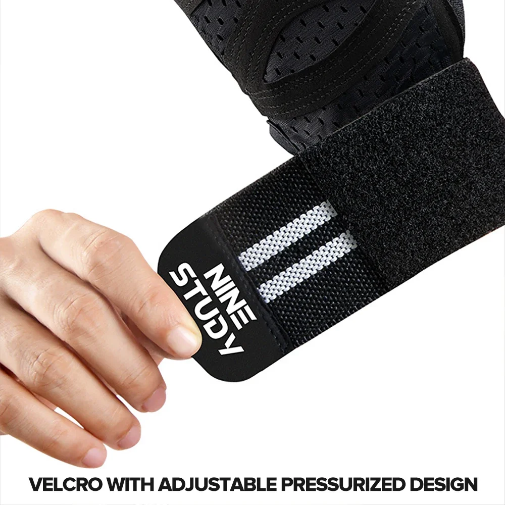 1 Pair Gym Fitness Gloves with Wristbands Straps Weight Grip Gloves Wrist Brace Protector Anti-Skid WeightLifting Pad Breathable 5