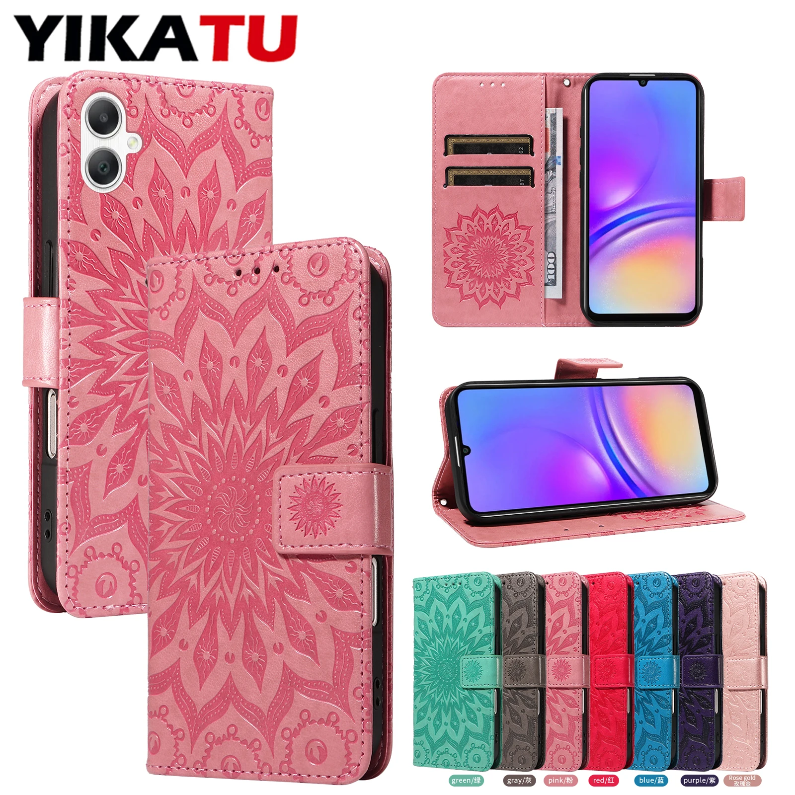 Multi-Functional Embossed Wallet Phone Case