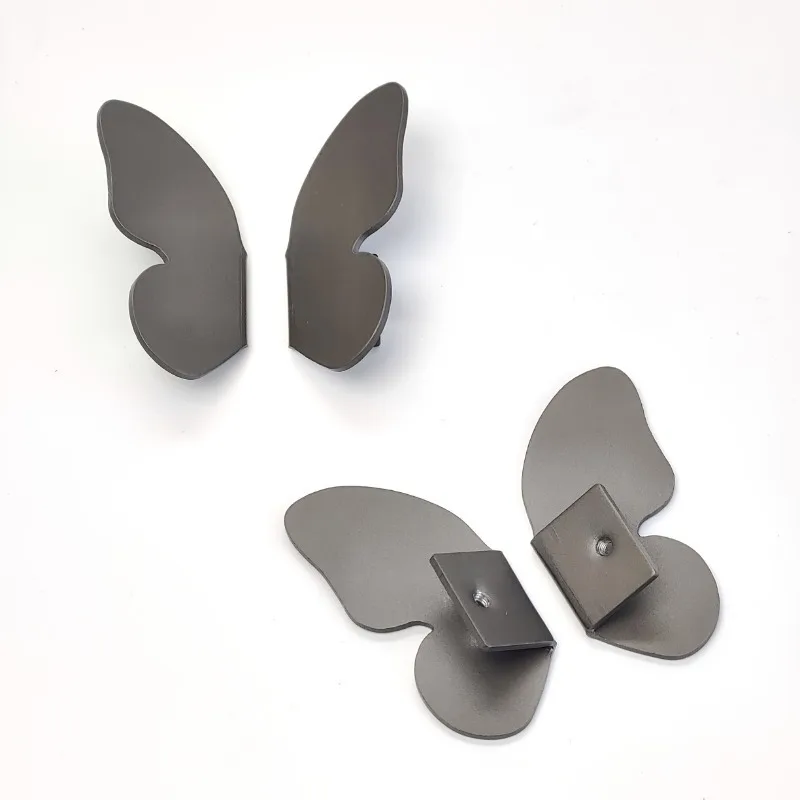 1 Pair  Brushed Finish Drawer Cabinet Handles with Symmetrical Design Storage & Jewelry Boxes, Includes Screws