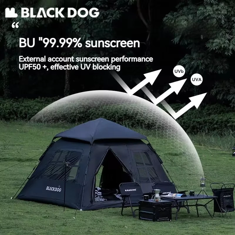 BLACKDOG Tent Outdoor Automatic Portable Quick-Open Room-Style Vinyl Sunscreen Camping Thickened Rain Equipment