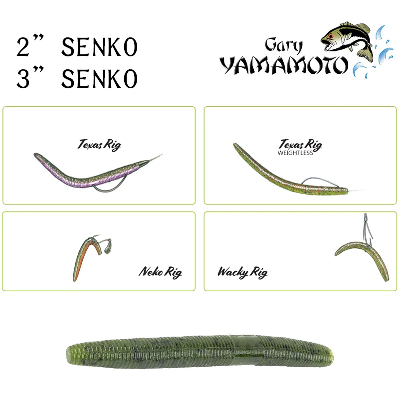 

YAMAMOTO 2 Inch 3 Inch SENKO High Specific Gravity Noodle Worm Soft Bait Dezhou Luya Soft Bait US Version Japanese Version