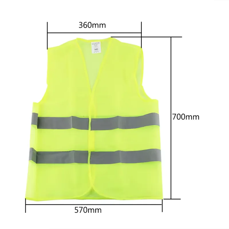 Car Reflective Clothing for Safety Traffic Safety Vest Yellow Visibility High Visibility Outdoor For Running Cycling Sports Vest