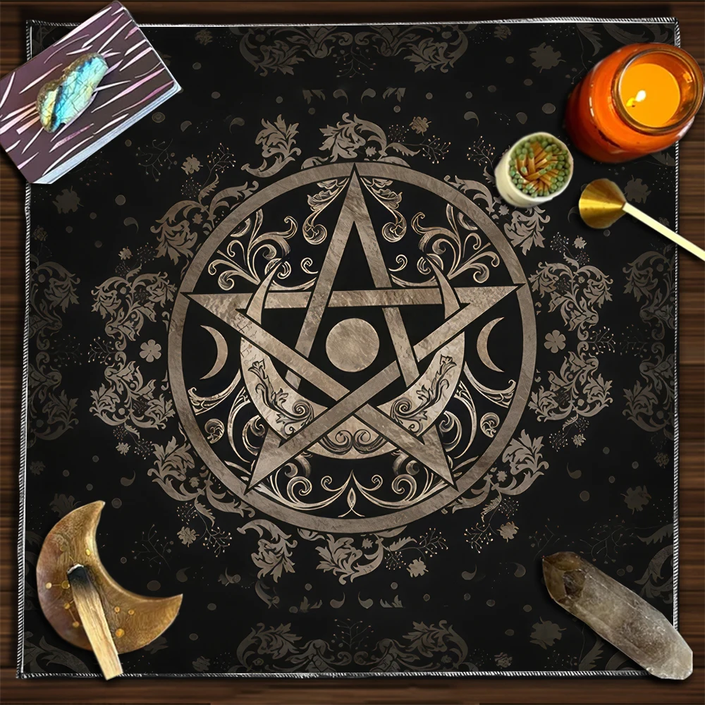 Tablecloth Pentagram Tarot tablecloth, Tarot linen, Tarot mats tapestries, pendulum prophecy altar cloth, Tarot symbol board gam 5