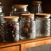 Glass Jars Retro Styles Glass Seal Jars Bamboo Lids Food Candy Tea Storage Containers Honey Pot Nordic Relief Spice Jar Bottles 3