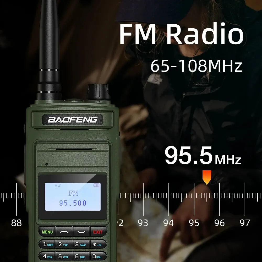 Baofeng Walkie Talkie P15UV Air Band FM/AM Dalekiego zasięgu Bezprzewodowa częstotliwość kopiowania NOAA Wielozakresowe radio dwukierunkowe Radio Ham Radio typu C