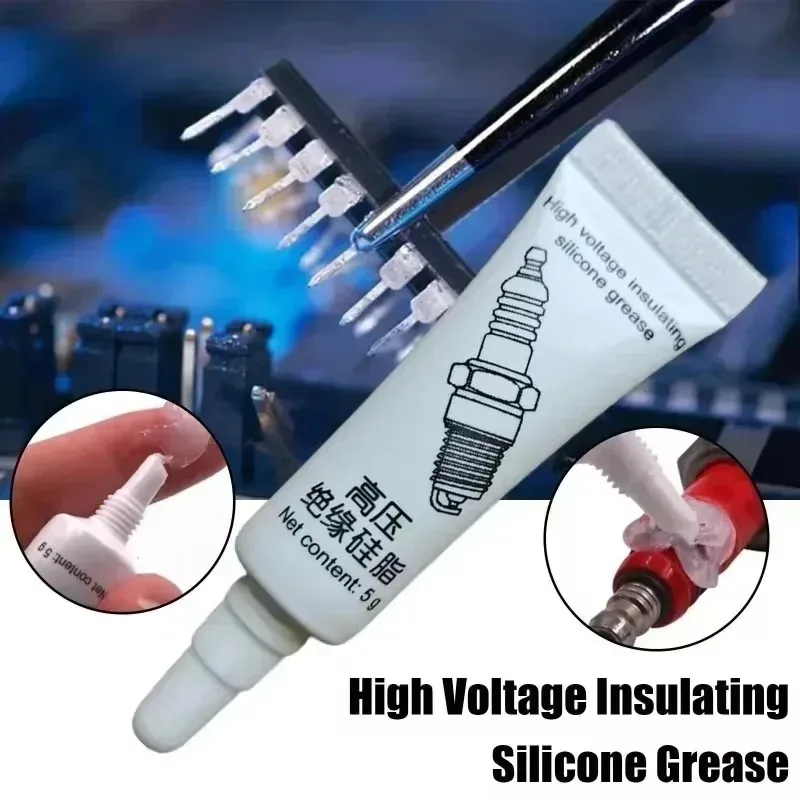 White Car Spark Plug Insulating Grease High Voltage Insulating Ignition Coil Silicone Grease Temperature Corrosion Resistance