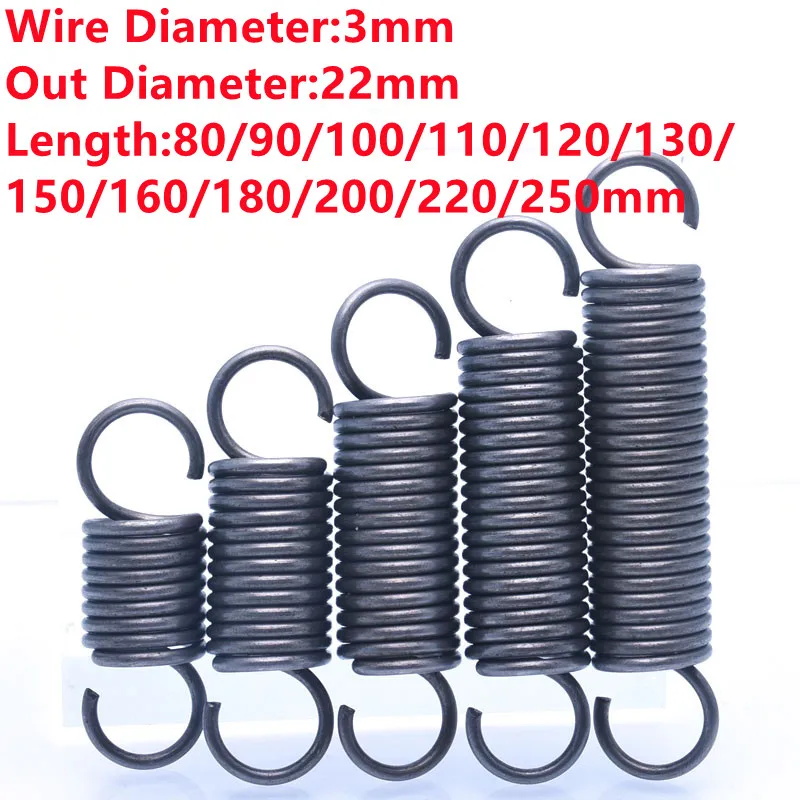 OD=13/14/15 Wire Dia 1.5mm Tension & Extension Springs Opening Hook 65Mn Steel 