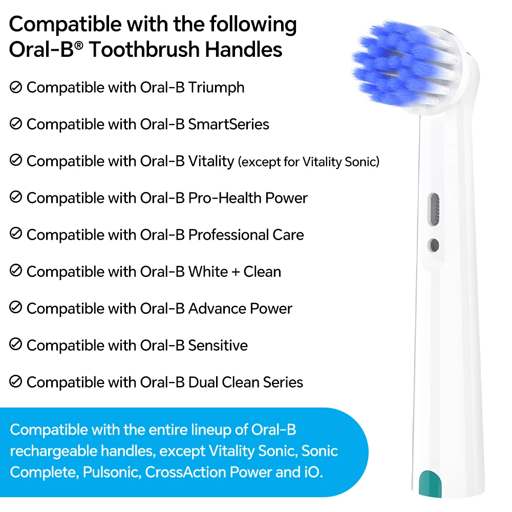 4/12/20 Pcs Soft Brush Heads Compatible with Oral B Electric Toothbrush, Replacement Toothbrushes Head Refills for 1000/100/1500