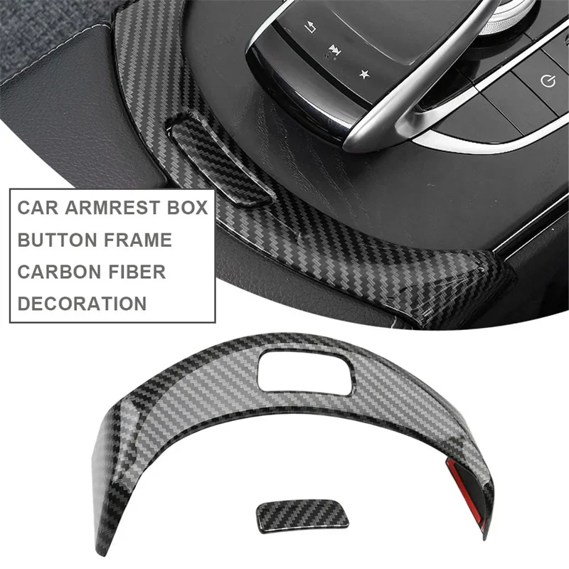 Copripulsante Bracciolo Per Mercedes Classe C E GLC - Carbonio O Nero Lucido