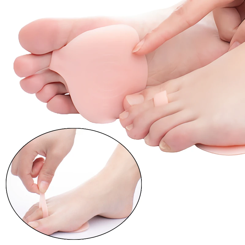 

2pieces=1pair Silicone High-Heel Anti-Wear Toe Cover Protector Gel Forefoot Pads Women Foot Care Tools Straightener Separator