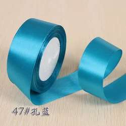 Vibrant Red Satin Ribbons for Holiday and Event Décor - Multiple Widths Available (Peacock Blue)