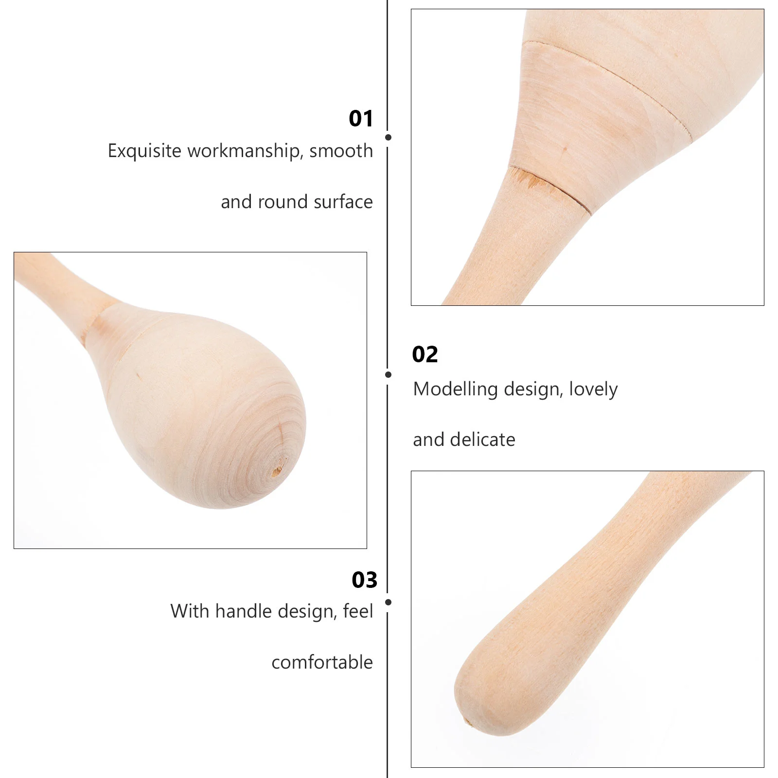 통나무 마라카스 교육용 망치 장난감, DIY 페인트 모래 망치, 유용한 교육 소품, 어린이  장난감, 10 개
