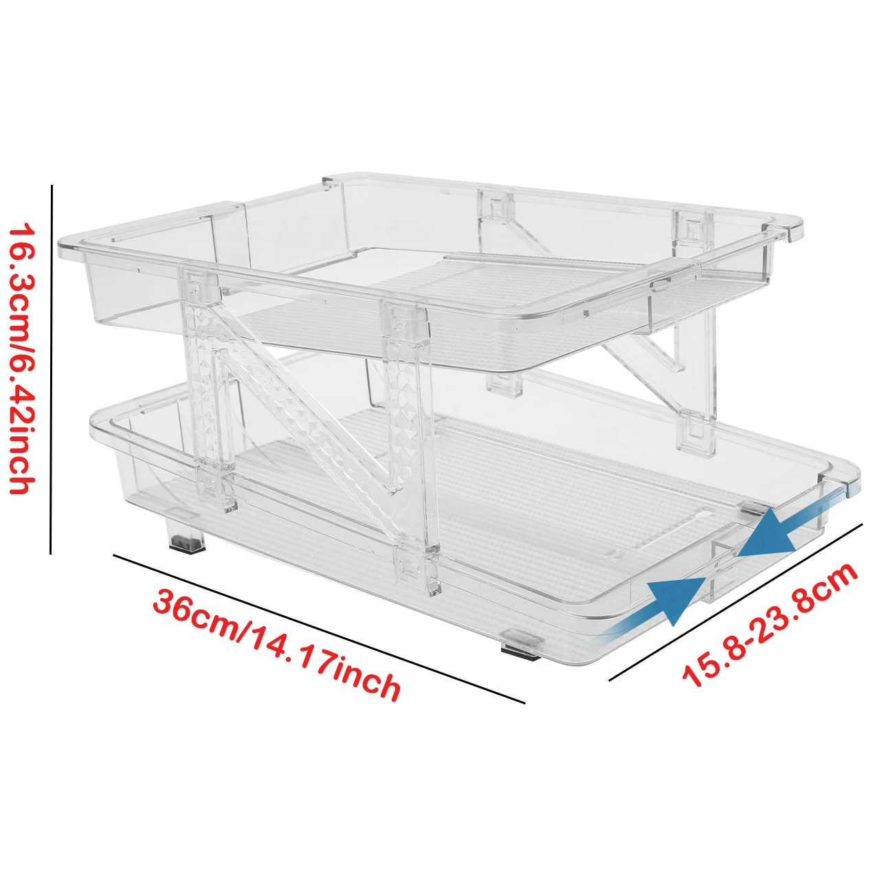 Oaoaii Organizer per frigorifero Bidoni per contenitori per contenitori organizer a 2 strati automatico per bevande a rotolamento a 2 strati Scatola di immagazzinaggio per frigorifero Organizzatore