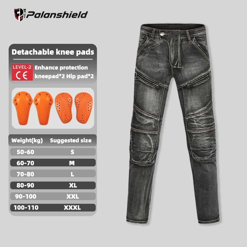 بنطلون جينز رجالي للدراجات النارية بتصميم كلاسيكي،...