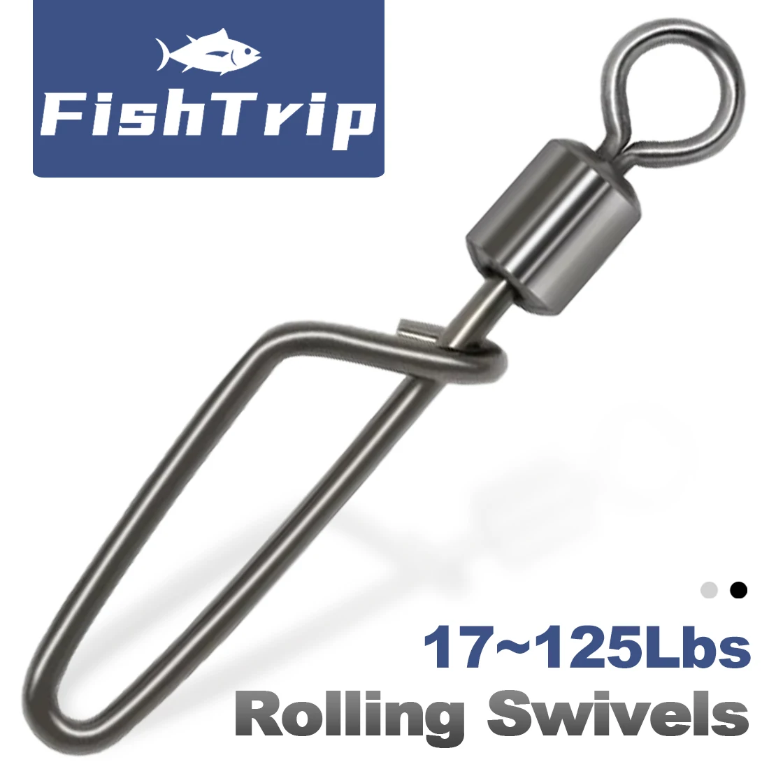 50 pièces émerillons roulants FishTrip - Connecteurs rapides en acier inoxydable pour pêche
