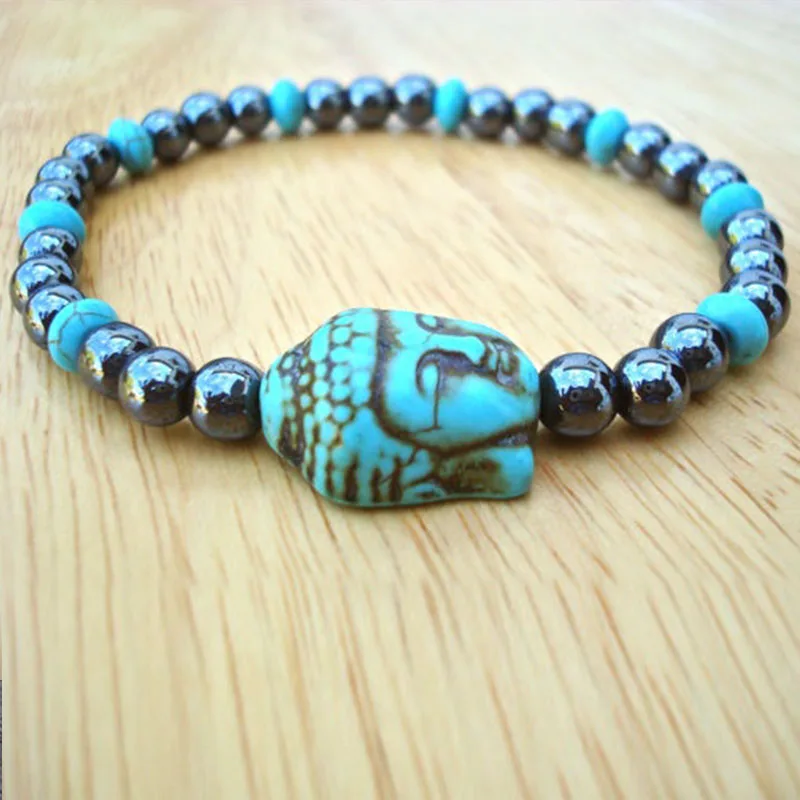 Tibetan Buddha Bracelet with Turquoise Men's