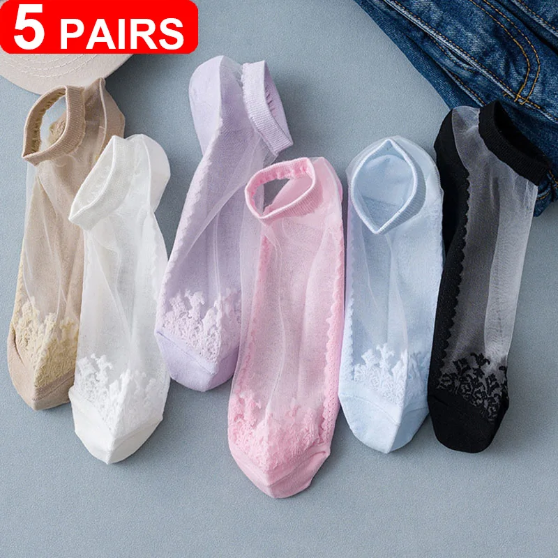 Women Silk Socks 5Pairs