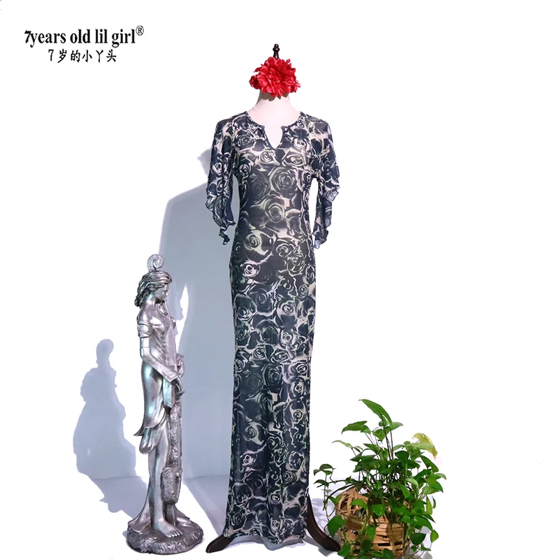 Belly Dance Costume Robe Short Sleeves Dress Baladi Shabby