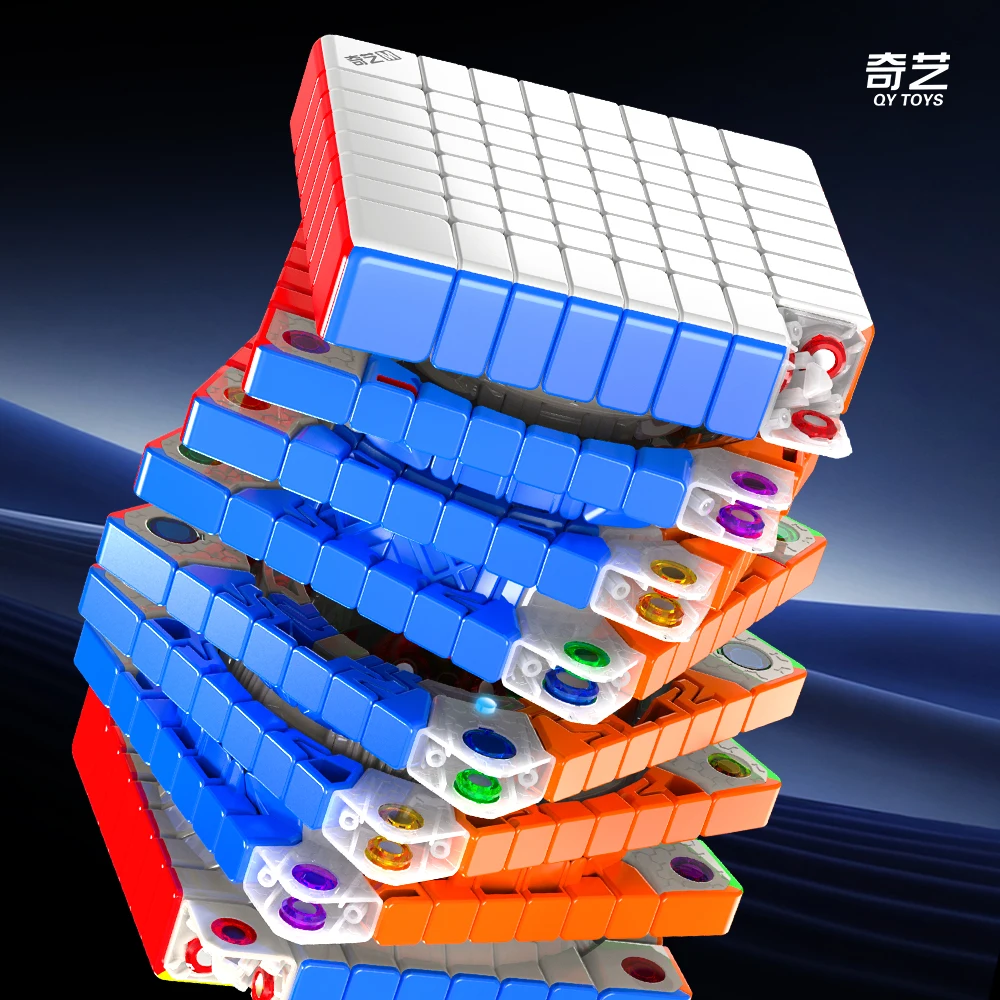 [Picube] QiYi 8x8 마그네틱 볼 코어 자석 매직 큐브 8x8x8 스티커리스 전문가용 안티 스트레스 큐브 마기코 어린이 선물