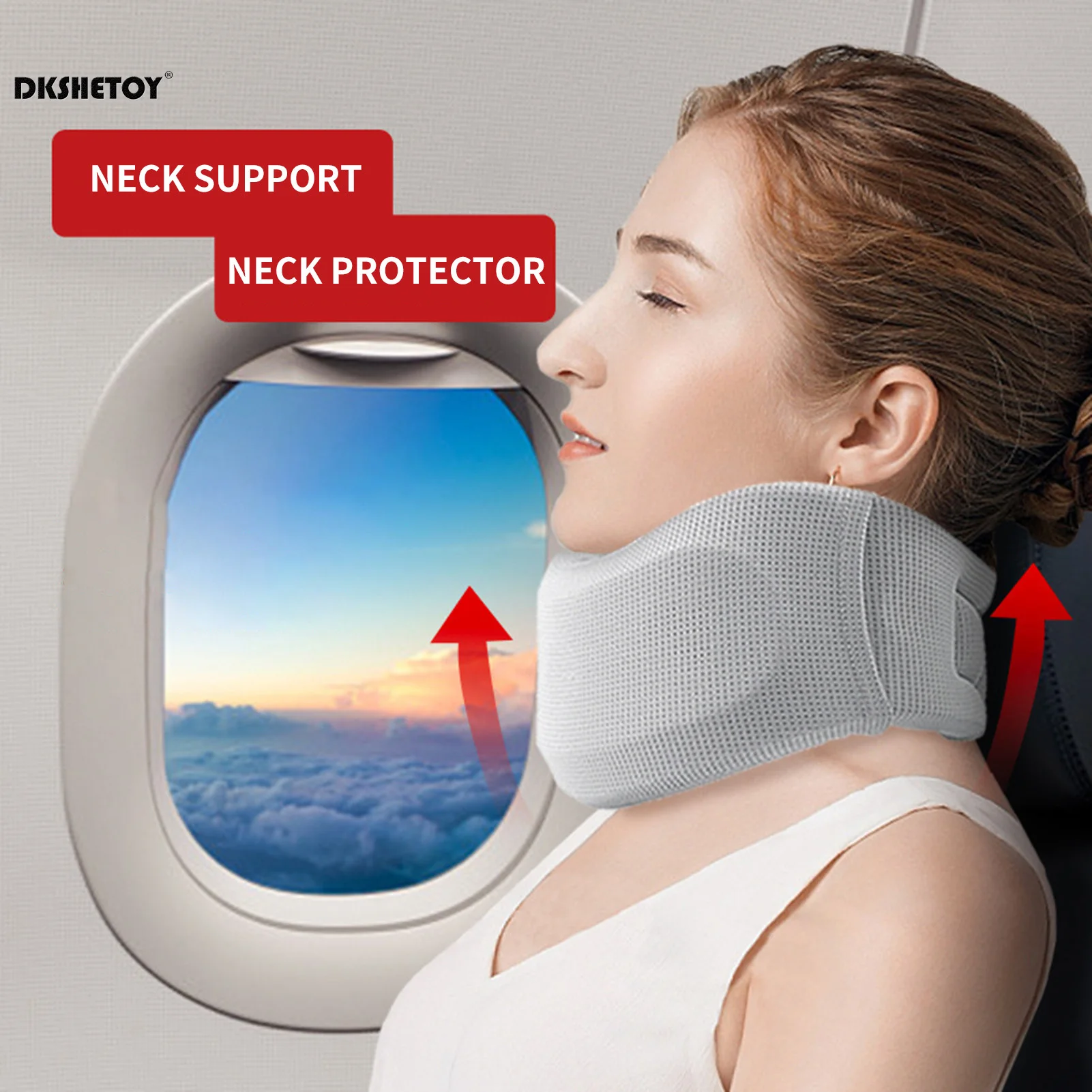 Soft Foam Neck Brace Support Adjustable Braces with Replacement Cover for Home School Office Travel 5