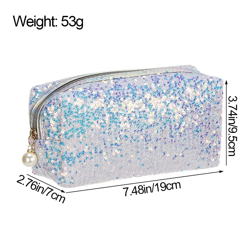 New Fashion Glitter High-capacity Makeup Bag Mermaid Sequin Pen Bag Cosmetic Storage Bag Lazy Makeup Zipper Pouch Handbags 5