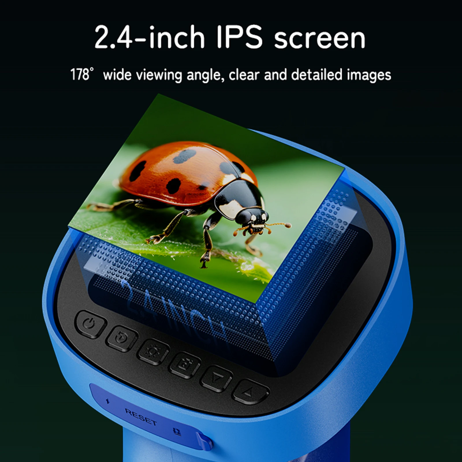 2.4인치 IPS 스크린 디지털 현미경이 있는 휴대용 손잡이형 돋보기, 남아 여아를 위한 교육용 크리스마스 생일 선물