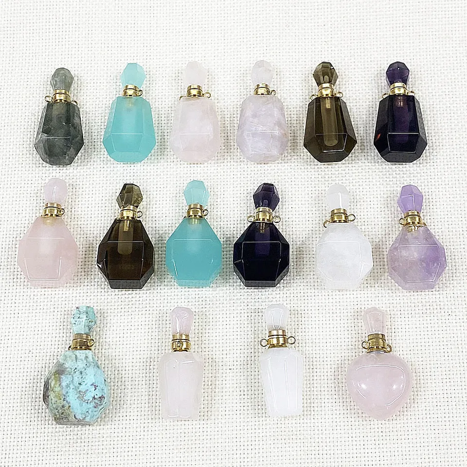 Ciondolo In Bottiglia Di Cristallo Di Quarzo Trasparente Bianco - Foto 5