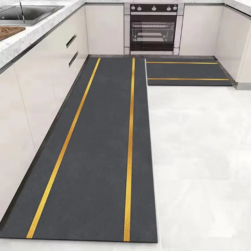 Kitchen Pvc Mat Leather Waterproof Carpet Non-slip Floor Mats Oil-proof Home Decoration Long Area Rug Alfombra De Cocina 주방 깔개 3